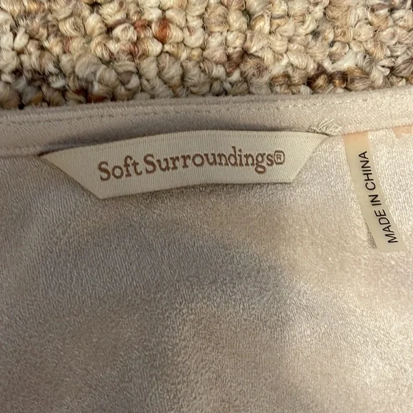 Soft surroundings ultra soft cardigan with raw edge in taupe - Picture 7 of 9